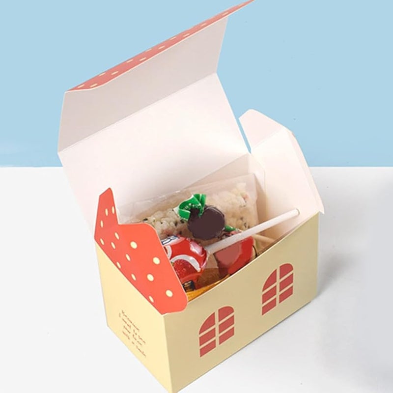 GLEAVI 20 Piece House Shaped Candy Cookie Boxes 10 Blue 10 Orange Party Favor Containers - Image 5